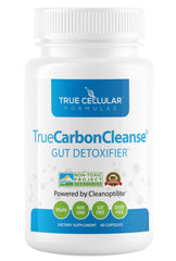 TrueCarbonCleanse bottle placed on a desk for daily-use wellness routine