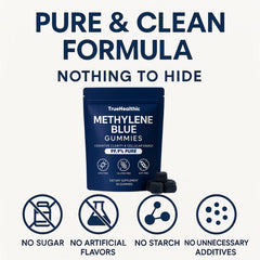 TRUEHEALTHIC Methylene Blue Gummies blue raspberry gummy flavor for daily supplementation