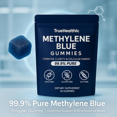 TRUEHEALTHIC Methylene Blue Gummies bottle open for easy on-the-go access