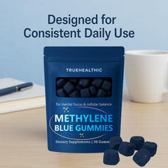 Truehealthic Methylene Blue Gummies no artificial colors or flavors shown