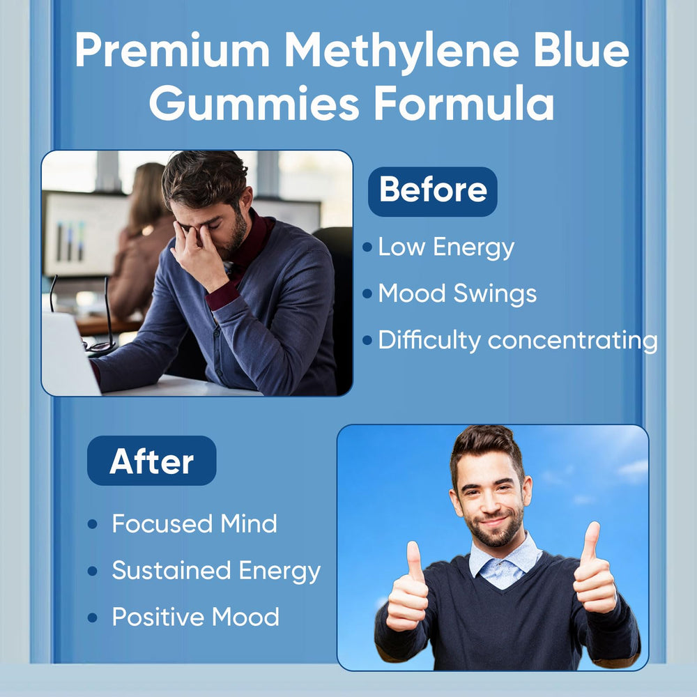 TRUEHEALTHIC Methylene Blue Gummies pack open showing serving ideas