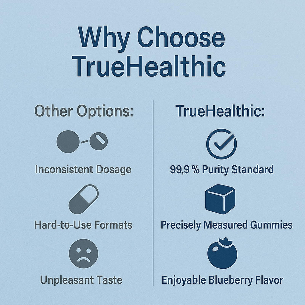 Truehealthic Methylene Blue Gummies vegan, dairy-free and soy-free advantages