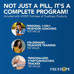 Truehope EMPowerplus bottle being poured into a glass for daily use.