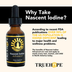 Truehope Nascent Iodine liquid image conveys a clean, high-absorption supplement