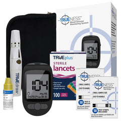 TRUENESS blood glucose meter with a clear display for at-home testing