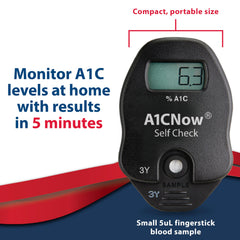 TRUEplus A1C Self Check fingerstick setup demonstrates minimal blood collection.