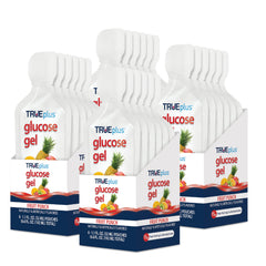 TRUEplus Glucose Gel Fruit Punch pouch ready for on-the-go energy.