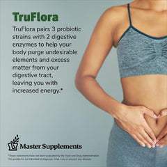 TruFlora Master Supplements capsules close-up highlighting probiotic blend