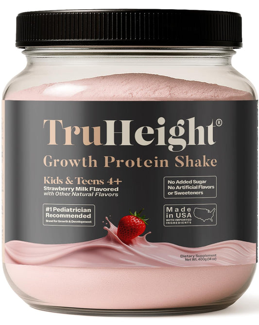 TruHeight Growth Protein Shake strawberry milk bottle for kids