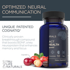 TRULIFE NATURALS NEUROACT bottle angled shot emphasizes smooth energy.