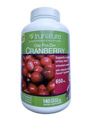 TruNature Cranberry 650mg two-pack bottle for daily wellness routine