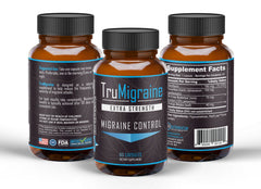 TruMigraine packaging back with 90-day usage guidance for consistent relief