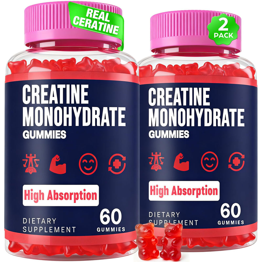 Trupretty Creatine Monohydrate Gummies bottle closeup highlighting potency and bioavailability.