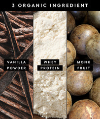 Ingredient panel highlights real organic ingredients and no gums