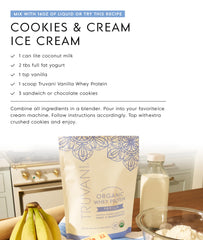 Measuring spoon with powder indicating simple daily protein routine
