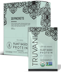 Truvani Mint Chocolate vegan pea protein packet for on-the-go protein boost