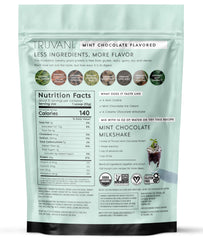 Finished mint shake with creamy texture from Truvani protein