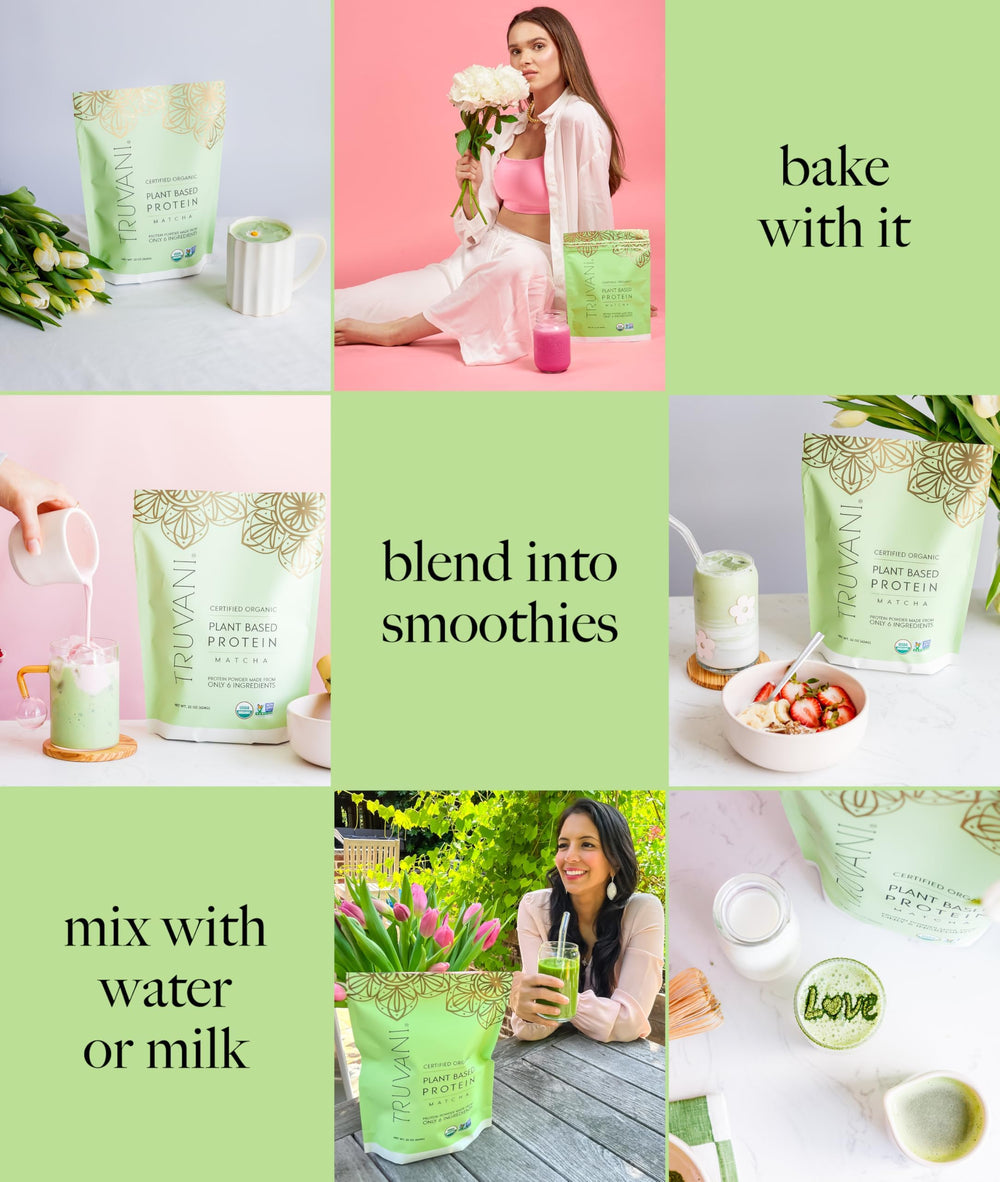 Truvani organic certification badge on pea protein powder
