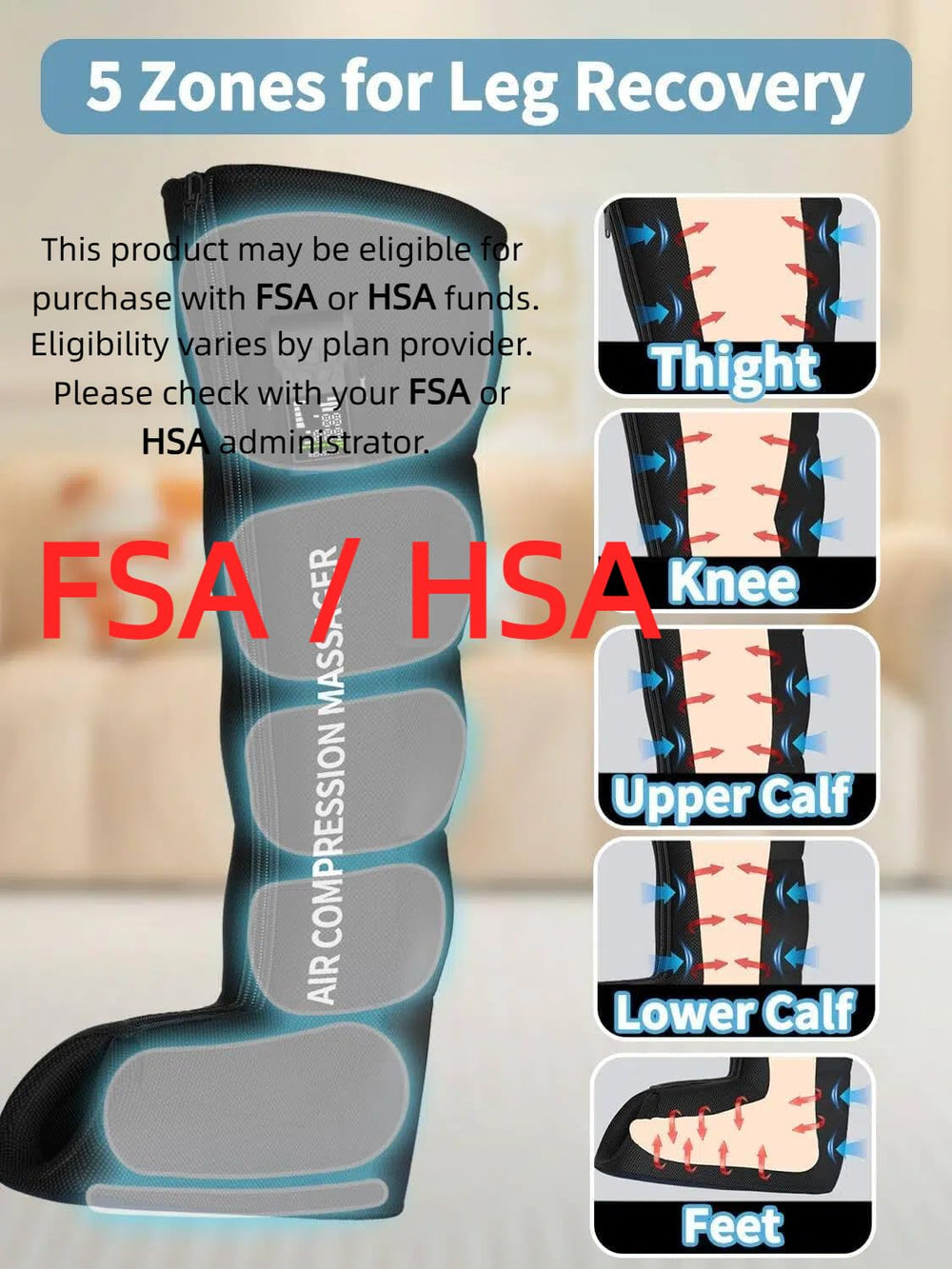 Ttottos five-air-chambers deliver adjustable compression across calf and thigh areas.