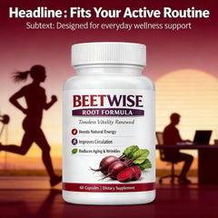 Tufonra Beetwise Root capsules with water for easy daily intake.