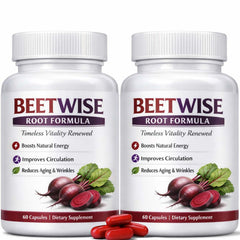 Tufonra Beetwise Root Formula bottle front with organic beetroot capsules for daily vitality.