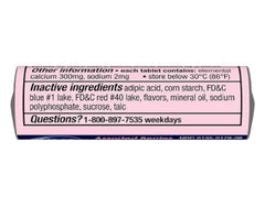 Tamper-evident seal on Tums bottle for security and freshness.
