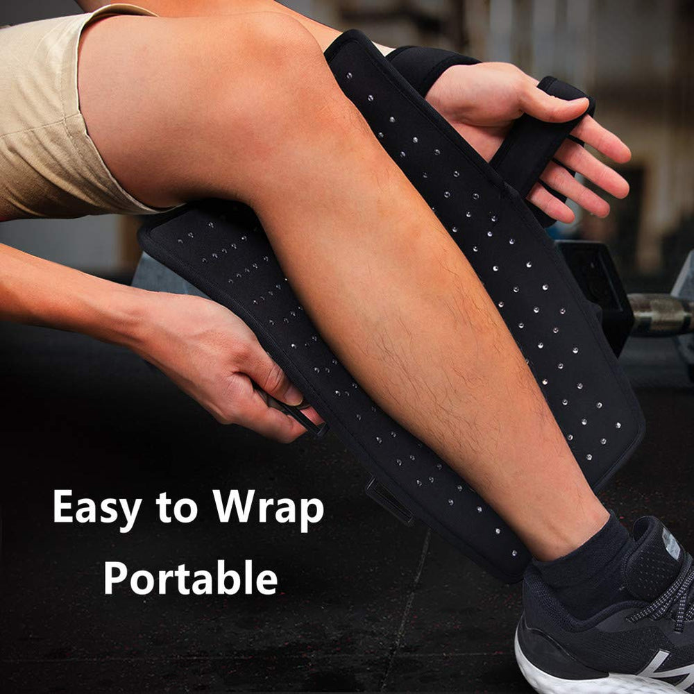 TUOB wrap secured on leg with Velcro for easy positioning
