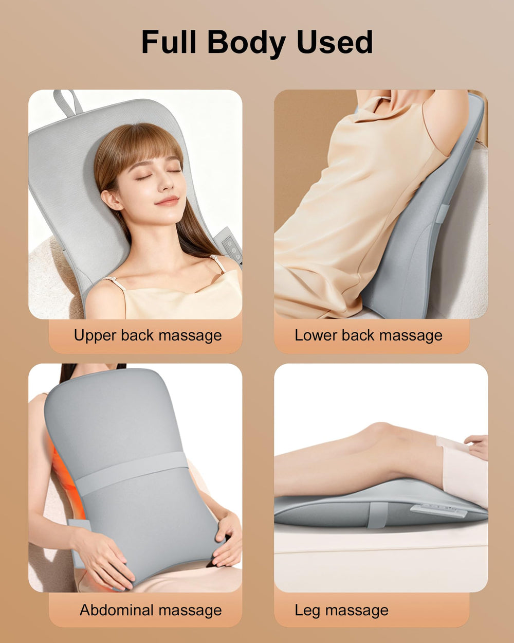 TUOSEDA massage head moves up and down for wider coverage.