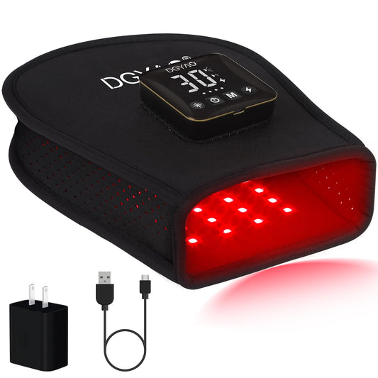TUOYR cordless hand therapy glove with red and infrared LEDs for targeted relief