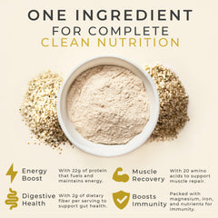 TUPAXA hemp protein powder blends into smoothies for a protein boost.
