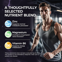 TUVAAZ 191XT label highlights zinc, magnesium, and vitamin B6 for active lifestyles.