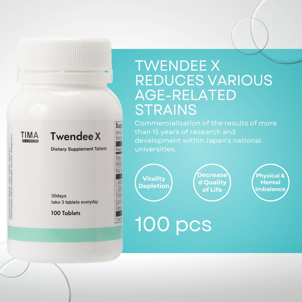 TWENDEE X label on bottle emphasizing heart and brain health focus