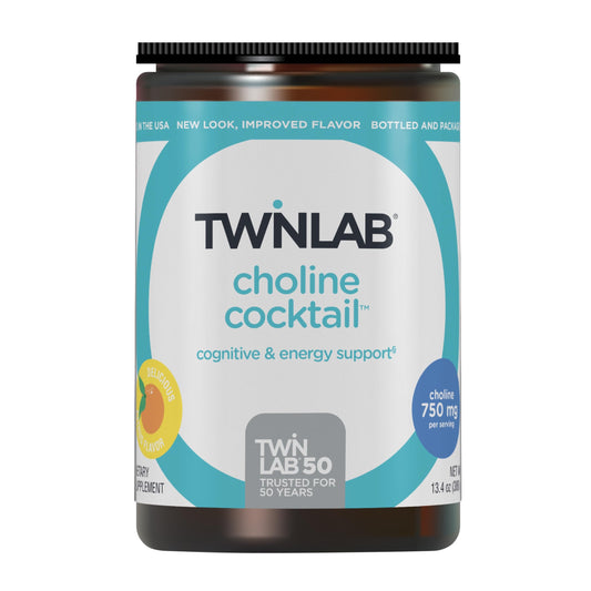 Twinlab Choline Cocktail bottle front promotes brain health support potential.