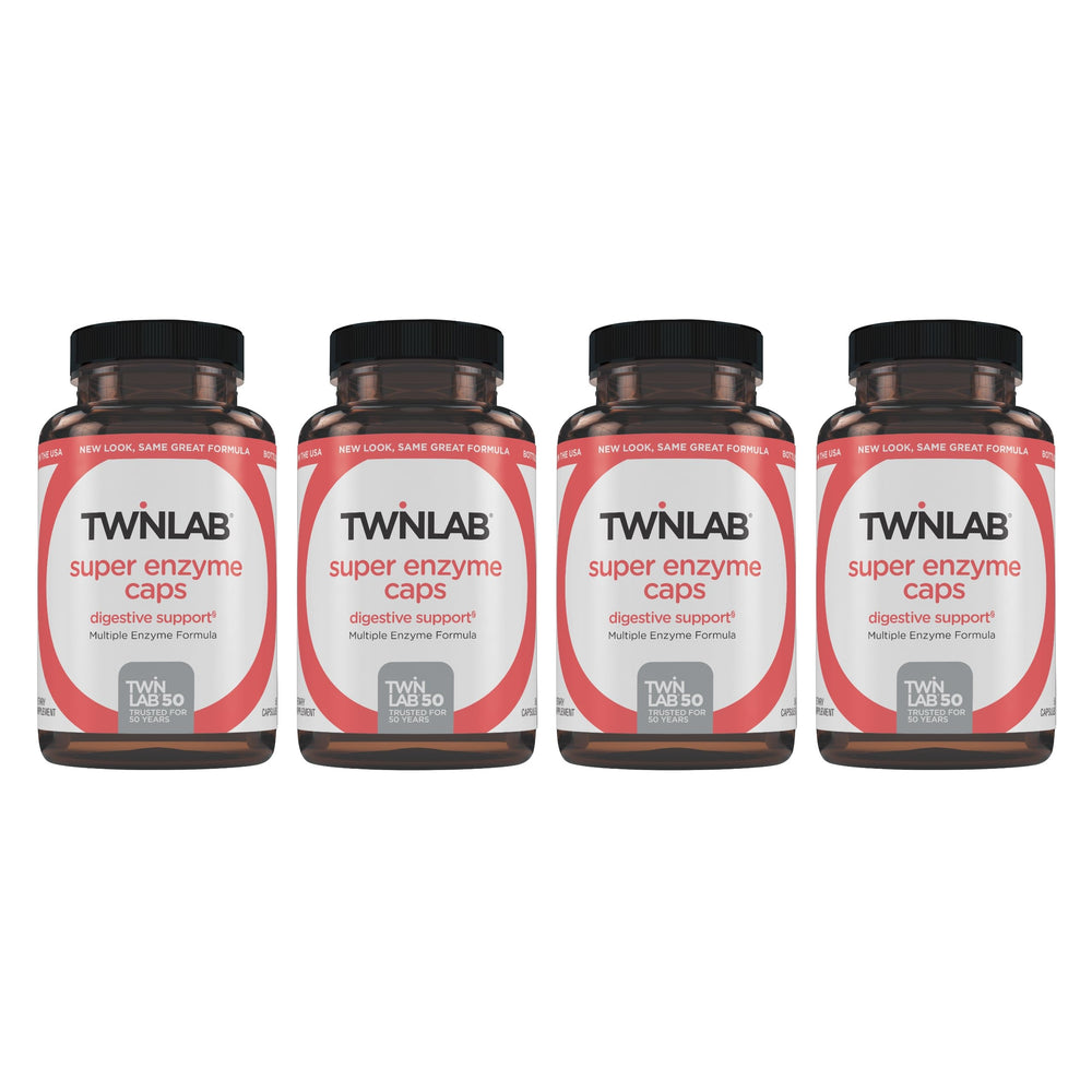 Twinlab Super Enzyme Caps bottle front showing the product and branding for digestive support.