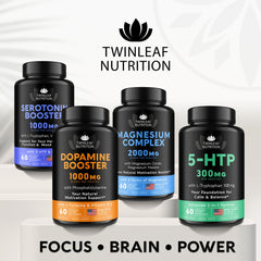 TwinLeaf Nutrition dopamine supplement on a desk setup for daily wellness and clarity.
