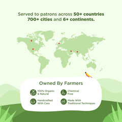 Two Brothers India Farms Organic Moringa label emphasizes quality and purity