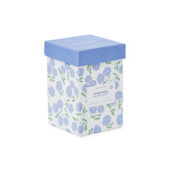 Two's Company hydrangea relief candle, fresh blooms scent, fills rooms with calming aroma.