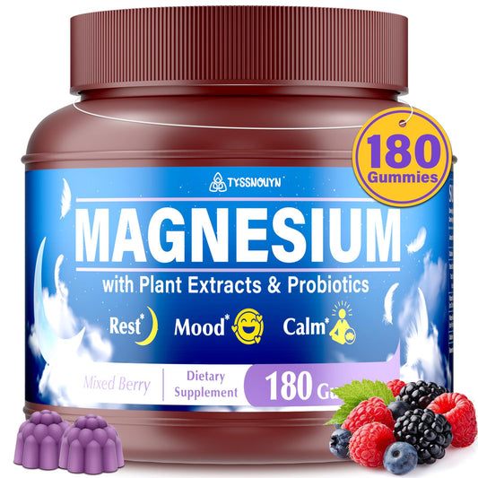Tyssnouyn Magnesium Gummies bottle front showing calm, restful potential