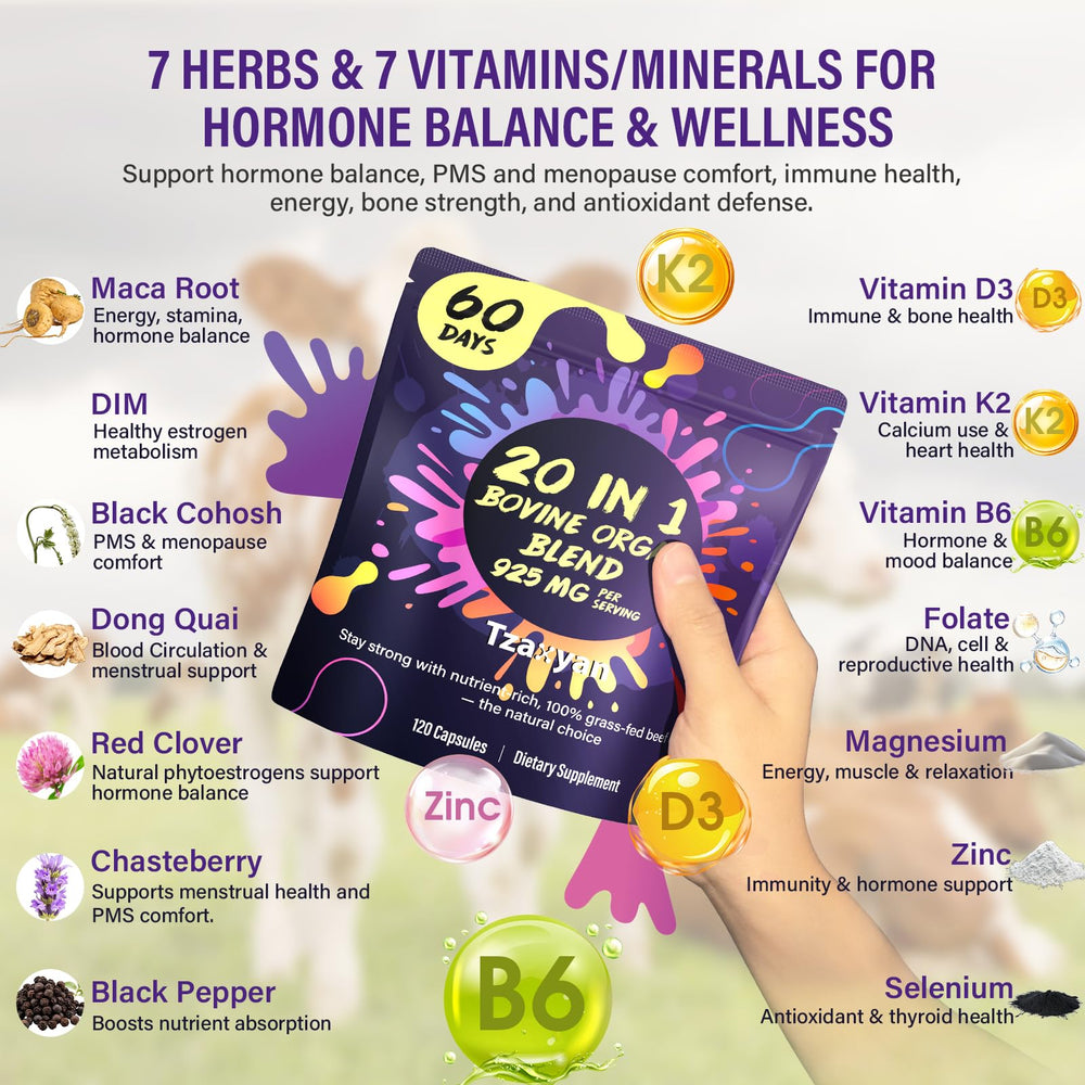 tzaxyan vitamin mineral blend label emphasizes comprehensive daily nutrients