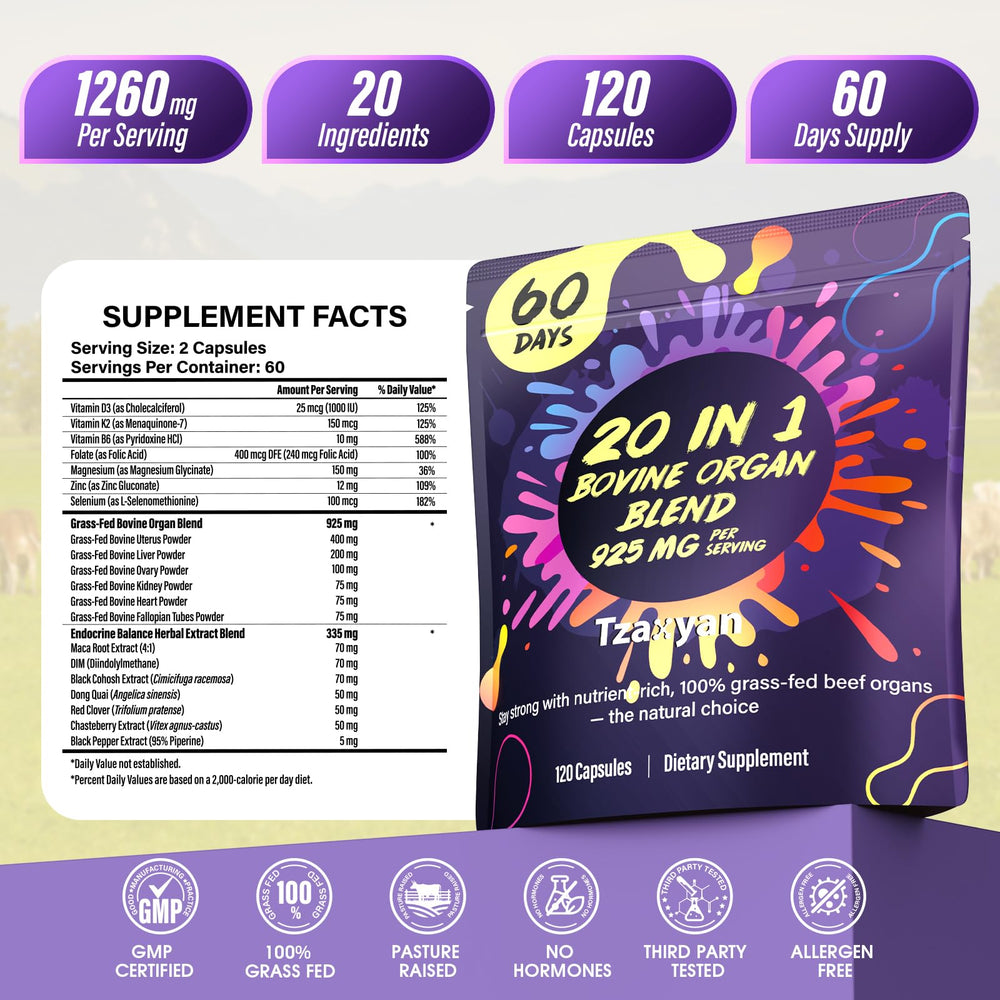 tzaxyan women's wellness packaging showcases 60-day supply option