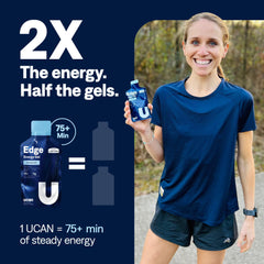 UCAN Edge in hand compact energy source for workouts.