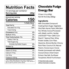UCAN Energy Bar Chocolate Fudge ingredient close-up shows natural nuts and fiber.
