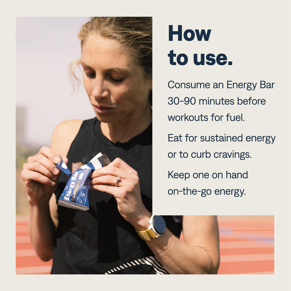 UCAN Energy Bar serving on gym bench conveys convenient snack for between workouts