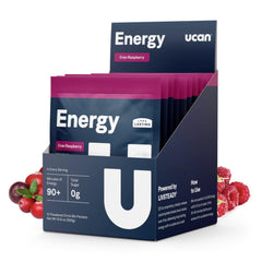 UCAN Energy Powder Cran-Raz bottle pour shows crash-free energy for workouts.
