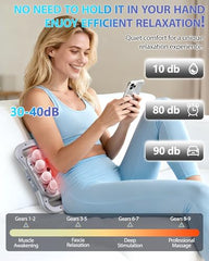 UFFAE massage gun in use on back targets upper and lower back muscles
