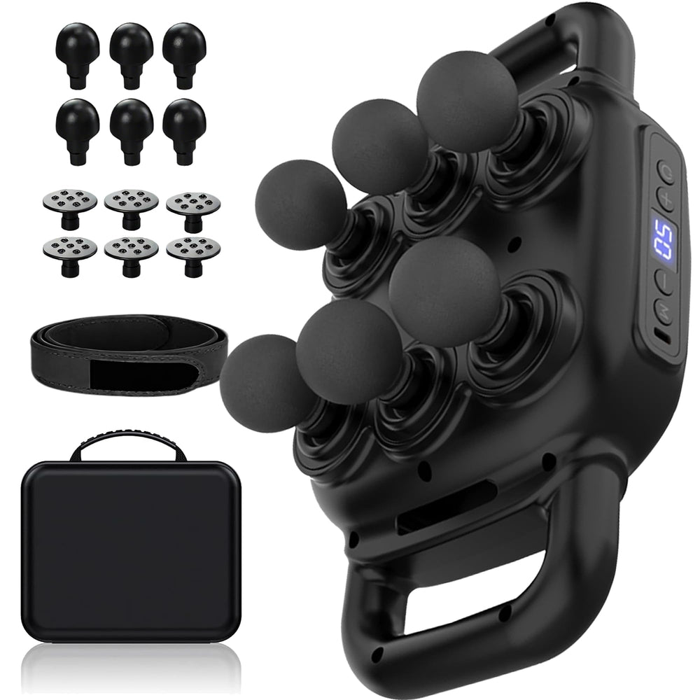 UFFAE six head massage gun front view for compact home use and relaxation