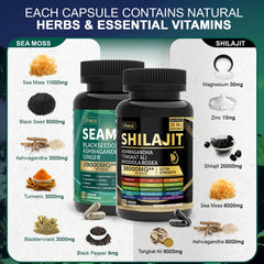 Uheco Black Seed and Ashwagandha Turmeric blend bottle suggests versatile adaptogens.
