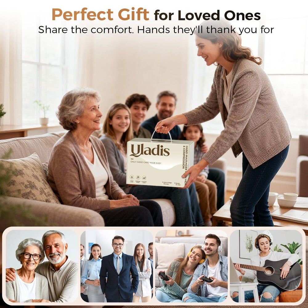 Uladis Hand Massager 360° pressure provides even relief from fingers to wrist
