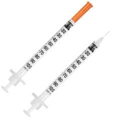UltiCare U-100 insulin syringe packaging shows a reliable 100-count supply.