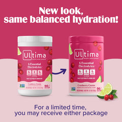 Closeup of Ultima Replenisher ingredients with six electrolytes and zinc